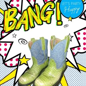 Ariat Vibrant Green and Blue Heeled Boots